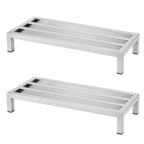 Giantz 60x35cm Dunnage Rack 2-Pack Stainless Steel Kitchen Floor Stand