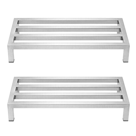 Giantz 60x35cm Dunnage Rack 2-Pack Stainless Steel Kitchen Floor Stand
