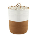 Artiss Woven Laundry Basket with handles Foldable White & Brown