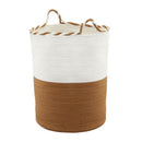 Artiss Woven Laundry Basket with handles Foldable White & Brown