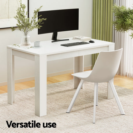 1 Artiss Dining Table and 4 Chairs Set Rectangle White