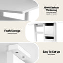 Artiss Dining Table and Chairs Set 5pcs Foldable with 2 Drawers Black and White