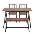 Artiss Dining Table and Chairs Set of 4 Bench Kitchen Furniture Rustic Brown