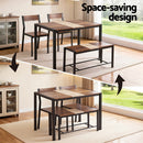 Artiss Dining Table and Chairs Set of 4 Bench Kitchen Furniture Rustic Brown