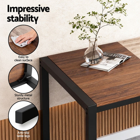 Artiss Dining Table and Chairs Set of 4 Bench Kitchen Furniture Rustic Brown
