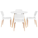 1 Artiss Dining Table and 4 Chairs Set Round White