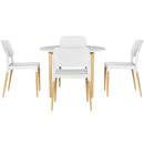 1 Artiss Dining Table and 4 Chairs Set White Wood