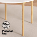 1 Artiss Dining Table and 4 Chairs Set White Wood
