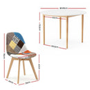 1 Artiss Dining Table and 4 Fabric Eiffel Chairs Set White