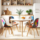 1 Artiss Dining Table and 4 Fabric Eiffel Chairs Set White