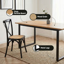 Artiss Dining Table and Chairs Set 5PCS Industrial 4 Black Rattan Chairs for Kitchen, Dining Room, Café