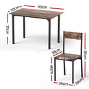 Artiss Dining Table and Chairs Set of 5 Compact Kitchen Furniture Rustic Brown