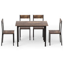 Artiss Dining Table and Chairs Set of 5 Compact Kitchen Furniture Rustic Brown