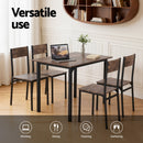 Artiss Dining Table and Chairs Set of 5 Compact Kitchen Furniture Rustic Brown
