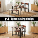 Artiss Dining Table and Chairs Set of 4 Storage Bench Kitchen Furniture Walnut
