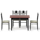 Artiss Dining Table and Chairs Set of 5 Compact Kitchen Furniture Upholstered