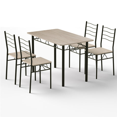 Artiss Dining Table and Chairs Set of 5 Compact Kitchen Furniture Modern Oak