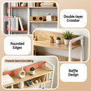 Artist Desk Organizer 2-Tier Desk Shelf 24cm Depth for Unblocked Monitor View Asymmetrical Desk Hutch Dorm for WFH & Gaming Heavy-Duty