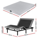 Artiss Double Bed Frame and Giselle Bedding Double Memory Foam Mattress Set, Electric Bed Base with Zero Gravity & 7 Zone Cooling Comfort for Back Pain Relief, Black & Grey,15cm Thickness