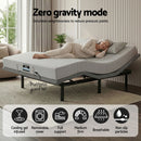 Artiss Double Bed Frame and Giselle Bedding Double Memory Foam Mattress Set, Electric Bed Base with Zero Gravity & 7 Zone Cooling Comfort for Back Pain Relief, Black & Grey,15cm Thickness