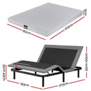 Artiss King Bed Frame and Giselle Bedding King Memory Foam Mattress Set, Electric Bed Base with Zero Gravity & 7 Zone Cooling Comfort for Back Pain Relief, Black & Grey, 15cm Thickness