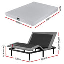 Artiss Queen Bed Frame and Giselle Bedding Queen Memory Foam Mattress Set, Electric Bed Base with Zero Gravity & 7 Zone Cooling Comfort for Back Pain Relief, Black & Grey, 15cm Thickness