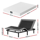 Artiss Double size bed frame & Giselle Bedding Double Mattress Combo, adjustable bed Base for Snoring Relief, Independent Head Foot Incline, Wireless Remote, Black,20cm Thickness