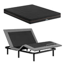 Artiss Double size bed frame with Giselle Bedding Double Mattress, adjustable bed Base Combo for Snoring Relief, Independent Head Foot Incline, Wireless Remote, Black,18cm Thickness