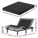Artiss Double size bed frame with Giselle Bedding Double Mattress, adjustable bed Base Combo for Snoring Relief, Independent Head Foot Incline, Wireless Remote, Black,18cm Thickness