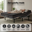 Artiss Double size bed frame with Giselle Bedding Double Mattress, adjustable bed Base Combo for Snoring Relief, Independent Head Foot Incline, Wireless Remote, Black,18cm Thickness