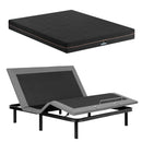 Artiss King size bed frame with Giselle Bedding King Mattress, adjustable bed Base Combo for Snoring Relief, Independent Head Foot Incline, Wireless Remote, Black,18cm Thickness
