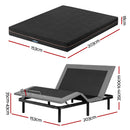 Artiss Queen size bed frame with Giselle Bedding Queen Mattress, adjustable bed Base Combo for Snoring Relief, Independent Head Foot Incline, Wireless Remote, Black,18cm Thickness