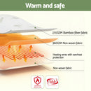 Giselle Electric Blanket Bamboo Fabric Double Fitted Heated Pad Underlay Washable Winter