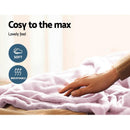Giselle Electric Throw Rug Heated Blanket Fleece Pink