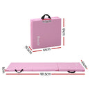 Everfit 180x60cm Gymnastics Mats Folding Exercise Floor Mat Portable 3 Fold Tumbling Mat Pink