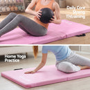 Everfit 180x60cm Gymnastics Mats Folding Exercise Floor Mat Portable 3 Fold Tumbling Mat Pink