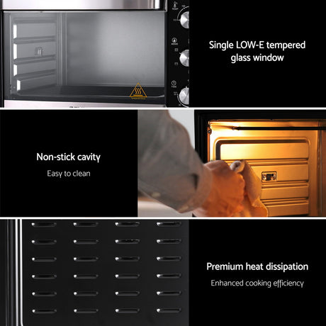 Devanti 30L Convection Oven Electric Fryer Ovens 1600W
