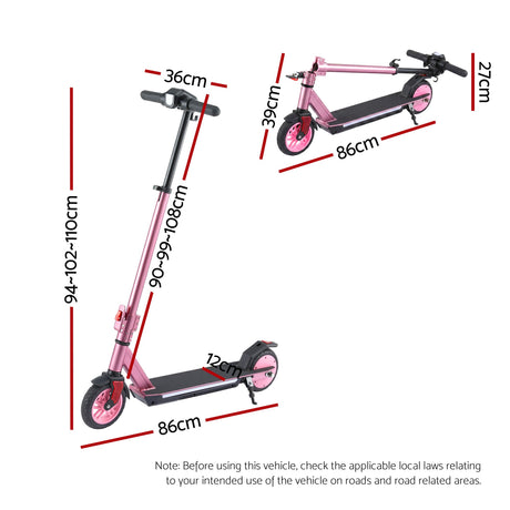 Electric Scooter 180W 18KM/H Adjustable Portable Foldable Height Riding Commuter Teens Adults