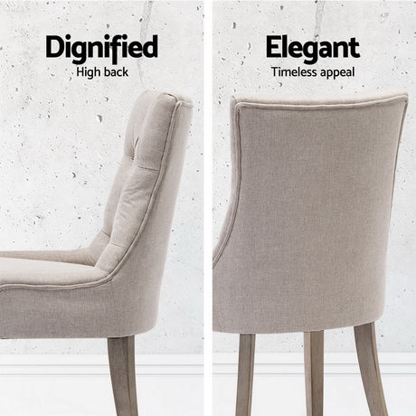 Artiss Dining Chairs Set of 4 Linen French Provincial Beige