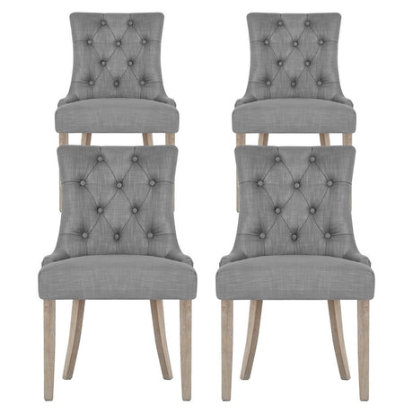 Artiss Dining Chairs Set of 4 Linen French Provincial Grey