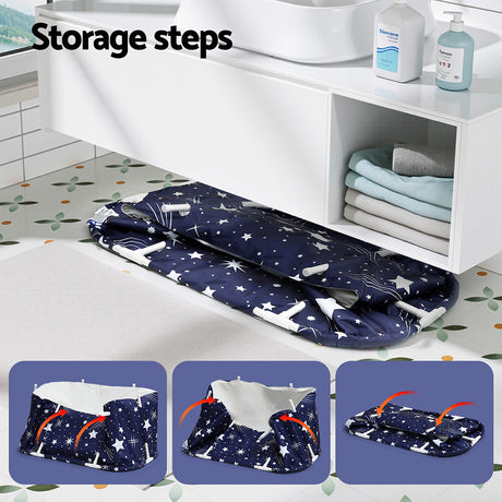 Weisshorn Foldable Bathtub PVC SPA Bucket Inflatable Cushion 114x62cm Star Navy