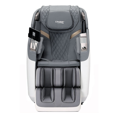 Livemor Prestige 4D Dual Mechanism Massage Chair, Full Body Zero Gravity Recliner with Extended SL Track, Body Scan, Air Compression, Waist Heating, Foot Rollers, Voice Control & Wireless Charging