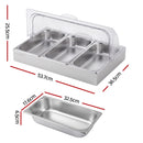 5-Star Chef 3 Pan Food Serving Display Stainless Steel with Clear Roll Top Cover