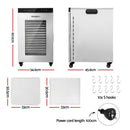 Devanti Food Dehydrator Stainless Steel Fruit Dryer 16 Tray Silver