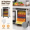 Devanti Food Dehydrator Stainless Steel Fruit Dryer 16 Tray Silver