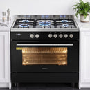 Devanti 90cm Dual Fuel Cooker Gas Cooktop Electric Oven 5 Burner