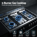 Devanti 90cm Dual Fuel Cooker Gas Cooktop Electric Oven 5 Burner
