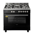 Devanti 90cm Dual Fuel Cooker Gas Cooktop Electric Oven 5 Burner