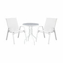 Gardeon 3PC Outdoor Bistro Set Table and Chairs Stackable Patio Furniture White