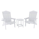 Gardeon Outdoor Table and Chairs HDPE Adirondack Beach Chair Sun Lounge Patio Furniture Garden White